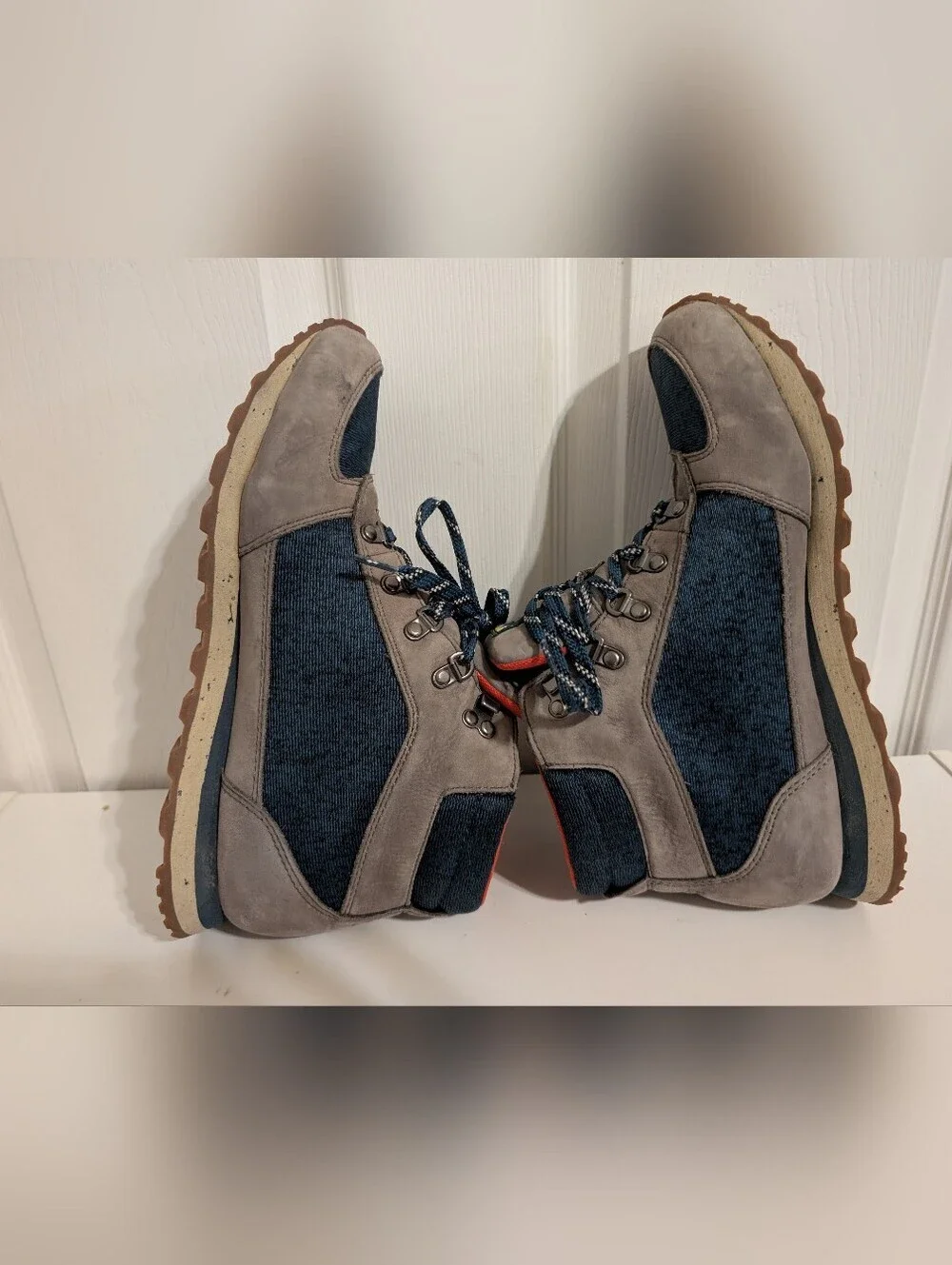 L.L. Bean Mens Boots Shoes Outdoor Hiking Gray Blue Katahdin Size 9